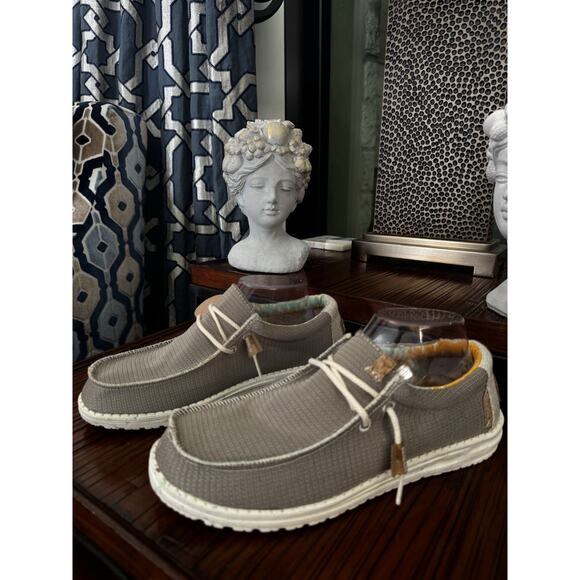 NEW HeyDude Men Size 8 Wally Eco Sox Knit Desert Brown Loafer Comfort Shoes main image 2